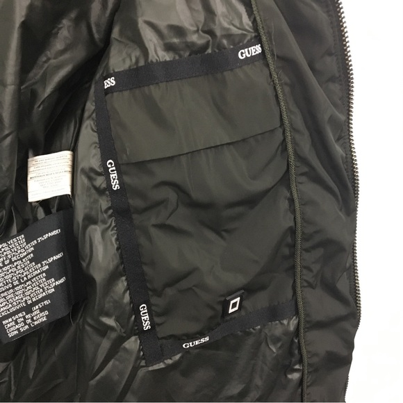 Guess women’s olive green hooded coat. Size medium. - Picture 3 of 16